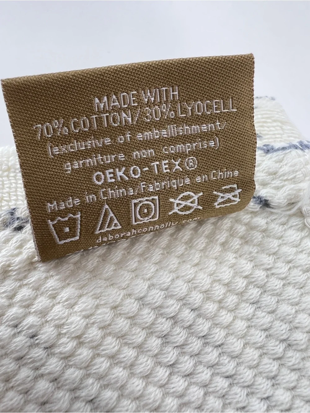 Deborah Connolly Bath Towel Set Cat Print Cream Tan Gray Cotton Blend 11 Pc NEW